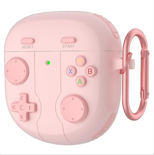 GIOPUEY Hülle Kompatibel mit Bose QuietComfort Earbuds II/Ultra 2023, Niedlich Spaß Cartoon Silikon TPU Schutzhülle mit Schlüsselbundhaken Case Cover für Jungen Mädchen Männer Frauen - pink