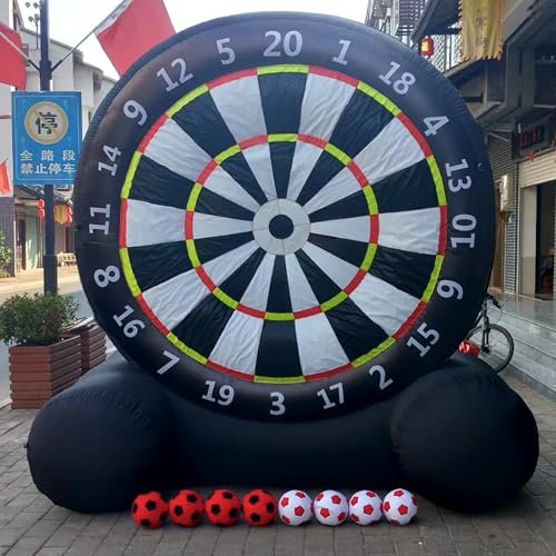 Riesige aufblasbare Fußball-Dartscheibe für den Außenbereich, mit 8 Fußballbällen, Fußball-Dart-Spiel für Party, Schule, Einkaufszentrum, 480 W Gebläse für Kick-Dartscheibe, Sportspiel