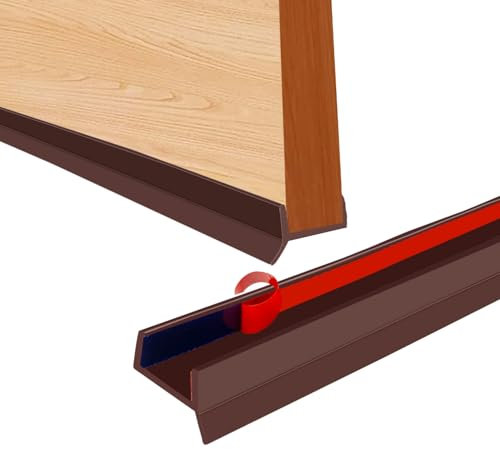 Joint Pour Plinthe de Cuisine 5M Plinthe Souple Autoadhésive pour Épaisseur de Bois de 15 mm 16 mm 17 mm Protection Plinthe (Brun, 5)