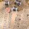 Scrapbooking Zubehör Sticker Set,6 Rolls Vintage PET Washi Tape Stickers,English Themed Aesthetic Stickers Decorative for Journal,Bullet Journal Zubehör,Photo Album,Notebook(Time Manuscript Series)