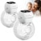 Breast Pump Electrical Hands Free, Electric Breast Pump w/12 Levels 4 Modes LED Display, Quite Rechargeable Wireless Portable Milk Pump Wearablewith 21mm/24mm Flanges(White 2PCS)