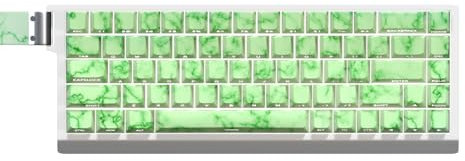 JSJTKeys Green Keycaps - PBT Cherry Profile Side Printed Translucent Keycap 74 Keys Suitable for Cherry MX Switches 60/61/65/67/68 Mechanical Keyboard (Only Key Caps)