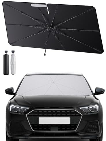 SHAOHAO Compatible con Audi A1 2019-2025 Parasol Coche Delantero Protector Solar Parasol Paraguas Coche Resiste a los Rayos UV Plegable Audi A1 Accesorios