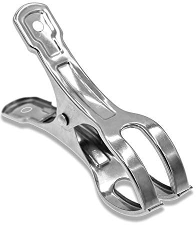 Coideal 10 Stück Edelstahl Strand Handtuch Clips Große hängende Stöpsel Windbeständig für schwere Kleidung (11 cm)