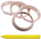 4X Zentrierringe Beige 64,0 mm x 57,1 mm + 1x Reifen Kreide Fett Stift