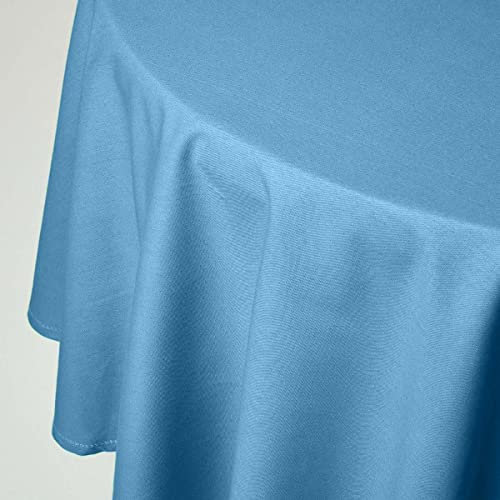 HOMESCAPES Nappe de Table Ronde, Linge de Table en Coton uni Bleu foncé - 178 cm