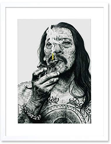 Wee Blue Coo Danny Trejo Tattoo Inked Ikons Wayne Maguire Gerahmter Kunstdruck 30x40 cm