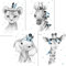 LALELU-Prints Bilder Kinderzimmer Poster Babyzimmer Deko Mädchen Jungen Kinderbilder Set Kinderzimmerbilder (Indianer blau 4er Set)