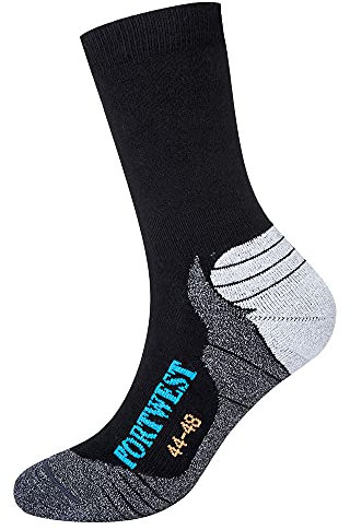 Portwest Chaussette de randonnée en bambou, taille : 39-43, couleur : noir, SK24BKR39-43