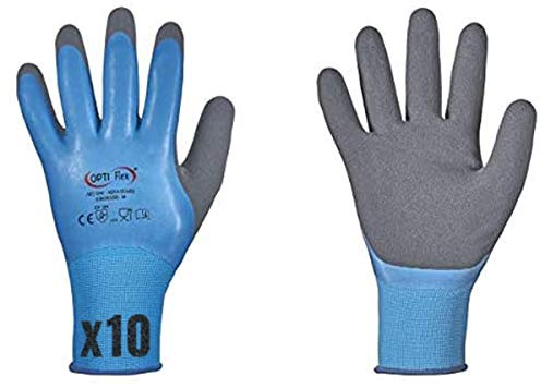 HandschuhMan. Vollbeschichtete Arbeitshandschuhe Aqua Guard, wasserdicht lebensmittelgeeignet. Gr. 7-11 (10/XL (10 Paar))