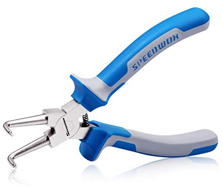 SPEEDWOX Sicherungsringzange, interne Sprengringzange mit gerader Backe, 17,8 cm, Sicherungsringzange, Präzisions-C-Clip-Zange, feste Spitze, Komfort-TPR-Griffe