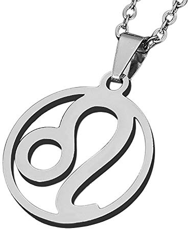 ZENSE - Sternzeichenkette Löwe für Herren ZP0238, Durchmesser 2 cm, mit Kette