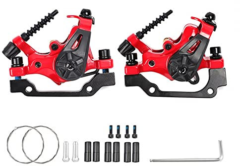 MiOYOOW 1 paio di pinze freno a disco per bici, doppia posizione linea di trazione pinze freno a disco meccaniche freni a disco leve anteriori freno posteriore set