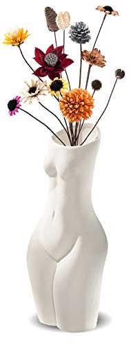 Keramik Vasen, Körpervase in Weiblicher Form, Moderne Menschliche Körperkunst Blumenvase für Make-up-Pinsel, Pflanze, getrocknete Blumen Wohnkultur, D