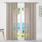 ESLIR Gardinen mit Kräuselband Vorhänge Fensterschal Transparent Schlaufenschal Voile Schal Uni Braun BxH 145x245cm 1 Stück