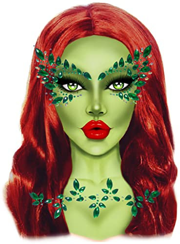 Leg Avenue Poison adhesive face jewels, O/S(Verde)