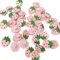 JIHUOO 50 Stück Erdbeere Holzknöpfe Bunte Holz Knopf Nähenknöpfe Kinderknöpfe Puppenknöpfe Deko Knöpfe für Kinderbekleidung Rosa
