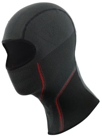 Dainese - Thermo Balaclava, Motorrad Sturmhaube Winter, Warme und isolierende Sturmmaske, Winddichte Sturmhaube Motorrad für Herren und Damen, Unisex, Nahtlos, Made in Italy, Schwarz/Rot