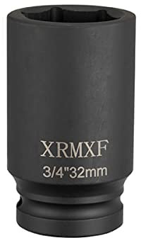 32mm Sechskant-Kraft-Stecknuss 3/4 Schlagschrauber-Nüsse, (Länge: 80 mm)