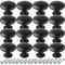 SZCXDKJ 16 Pcs 30mm Black Cupboard Knobs, Kitchen Cupboard Handles Cabinet Door Knobs, Vintage Matted Round Drawers Cupboard with 16 Screws for Drawer Wardrobe Cupboard Door