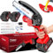 tietoc Mini Chainsaw Cordless 6-inch, Electric Hand Held Chain Saw with Automatic Oiler for Yard Cleaning, Wood Cutting and Branch Trimming.