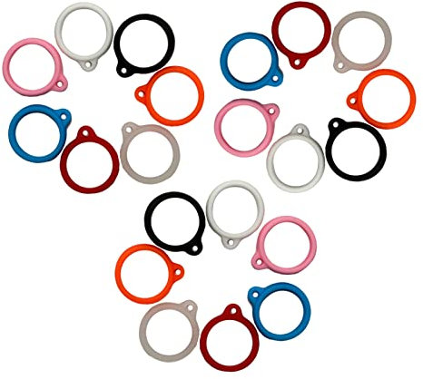 ZAOIIZ 21Pcs 7Colors Anti-Lost Silicone Rubber Rings Band Holder Multipurpose Adjustable Cases Necklace Lanyard Replacement Pendant Carrying Kit for Pens Diameter 16mm (21 Pcs 7 Colors 16mm/0.6inch)