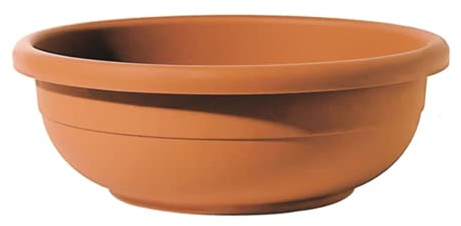 MONDO VIRO Vaso fioriera a ciotola in plastica terracotta Aurora per esterno senza sottovaso (cm Ø70x25h)