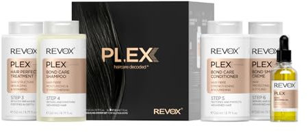 REVOX B77 - Set per la cura dei capelli, include Plex Steps 3, 4, 5 e 6 + olio per capelli, ricostruzione dei capelli per casa e salone, idratazione profonda dei capelli, capelli forti e lucenti