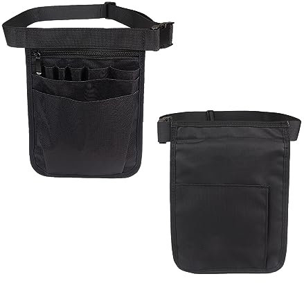 1 Gürteltasche, Verstellbarer Organizer, Multi-Pocket-Gürteltasche, Kleiner Zubehör-Organizer, multifunktionale Krankenschwester-Gürteltasche für Stifte, Wattestäbchen, Tücher (schwarz)