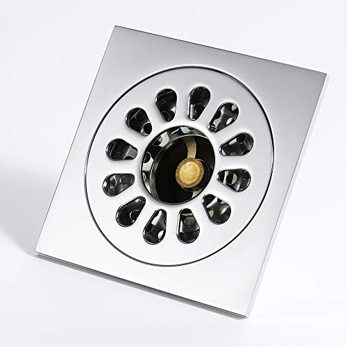 Abflusssieb für die Dusche 4-Zoll-Bodenabfluss-Chrom mit Waschmaschine Stecker Messingablauf Haarsieb