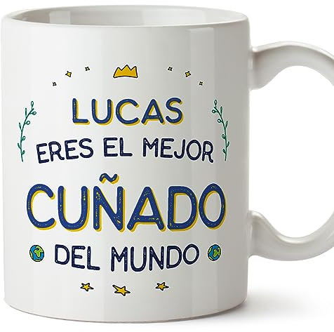 MUGFFINS Tazas Personalizadas para CUÑADO - En Español - Mejor del Mundo - 11 oz / 330 ml - Regalo personalizable original y divertido