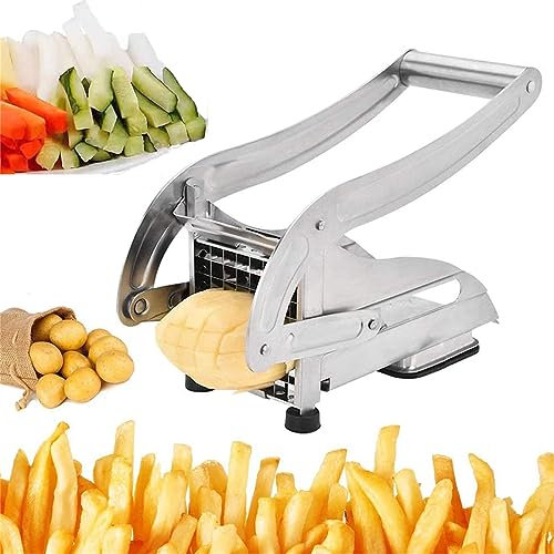 GCCSSBXF Pommesschneider Pommes Frites - Edelstahl Streifenschneider für perfekt geschnittene Kartoffeln, Gemüse - Inklusive Messereinsätze & Stempel - Ideal für den gewerblichen Einsatz