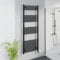 Warmehaus Smart WiFi Thermostatic Electric Bathroom Straight Heated Towel Rail Warmer Radiator with Timer 1600x600mm - Black