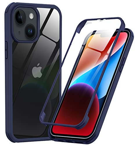 Phoneaura FÜR iPhone 15 360 Grad Hülle mit GLASSCHUTZ Komplettschutz, iPhone 15 Hülle für Vorne und hinten, iPhone 15 Schutzhülle mit Schutzglas für iPhone 15 Kameraschutz