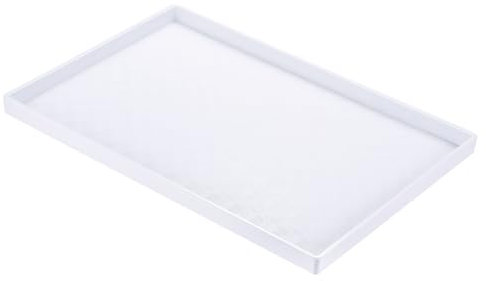 PATIKIL Vassoio per Fast Food 16x11, in Plastica Riutilizzabile, Rettangolare Texture a Mosaico per Ristoranti, Cucina Domestica, Colore Bianco