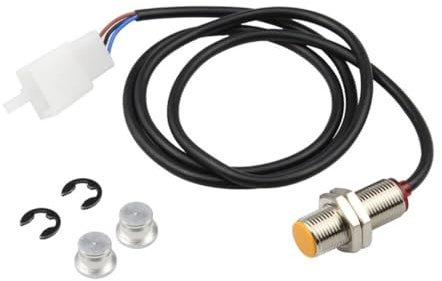 Motorrad Tachometer Kabel,Asudaro Motorrad Kilometerzähler Sensor Kabel Motorrad Tachometer Ersatz Kit 2 Pin Magnete für ATV Kilometerzähler Drehzahlmesser Digital Tacho mit 2 Magneten Schwarz