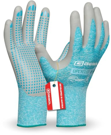 Gebol Upcycled Touch, nachhaltiger Arbeitshandschuh mit Touch-Funktion, Nitril-Beschichtung mit rutschhemmenden Noppen, für Damen und Herren