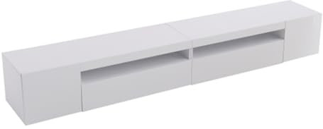Generic Mobile TV bianco moderno 240 cm - Pannello lucido con luce LED variabile - Facile da montare, spazio sottostante, materiale facile da pulire, ch013004