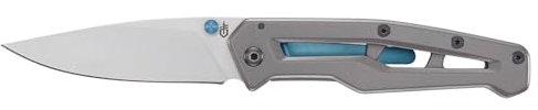 Gerber Taschenklappmesser mit glatter Klinge und Taschenclip, Paralite, Klingenlänge: 7,9 cm, Silber/Blau, 1069417