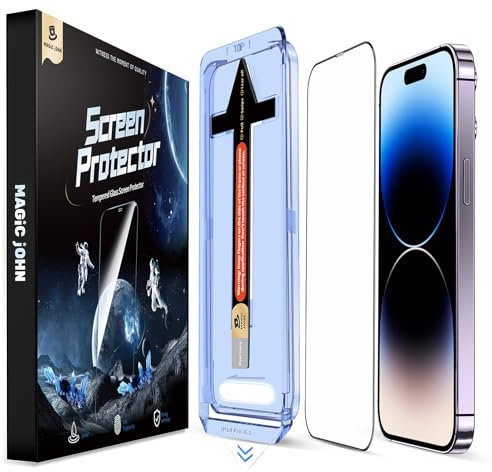 MAGIC JOHN 2 Stück für iPhone 14 Pro für Panzerglas(6,1 Zoll), Auto-Dust-Eliminierung, 9H Härte Folie, Ultra-Klar Displayschutzfolie, Bläschenfrei, Einfache Installation