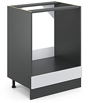 Vicco Herdumbauschrank R-Line, Weiß Landhaus/Anthrazit, 60 cm, AP Marmor