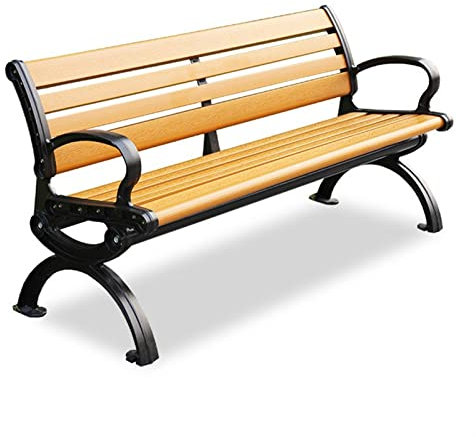 Wfxjyg2223 Gartenbänke Gartenbank, Parkbank aus Metall, Aluminiumguss, Kunststoff, Holz, Außenbänke, Veranda, 1,5 m, Gartenmöbel for Terrasse, Park, Rasen, Hof Terrassensitze(A)