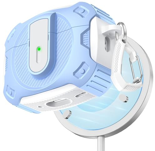 RFUNGUANGO Kompatibel mit AirPods Pro 2/1 Generation Schutzhülle (2023/2022/2019) mit Reinigungsset, 2024 Neue Schutzhülle mit Weltraum-Motiv, kompatibel mit MagSafe,Himmelblau