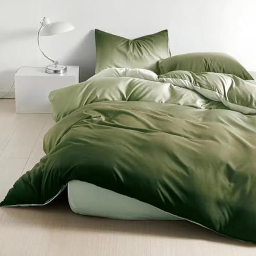 Soifox Bettwäsche 200x220 Grüne Wälder - Bettgarnitur Bettwäsche Sets Microfaser Bettbezug 200 x 220cm mit Kissenbezug Bügelfrei & Knitterfrei Modern Deckenbezug mit Reißverschluss