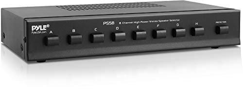 Pyle Amplificador, Concentrador, Selector de Altavoz, Interruptores A, B, C, D, Estereo, 8 Pares de Altavoces