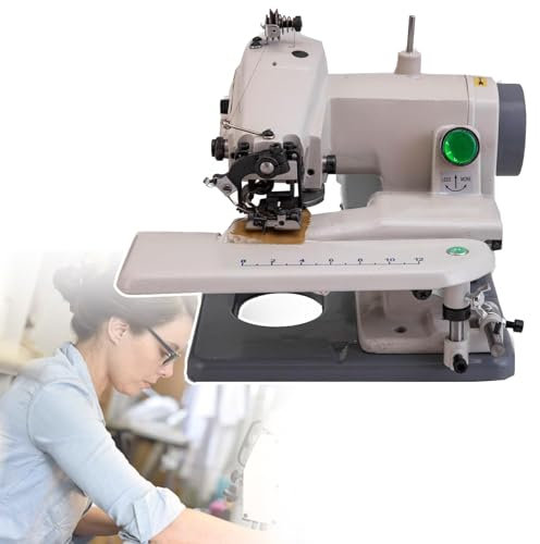 HCAUYNN TischnäHmaschine FüR KaufhäUser, Umschaltbar Zwischen 1:1-Sprungstich Und 1:2-Sprungstich, Einstellbare StichläNge 3–8 Mm,110V