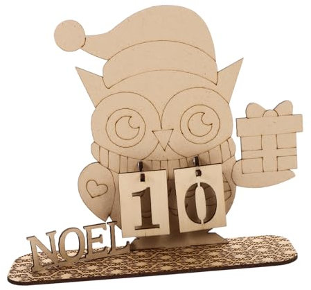 Amosfun Holzleiste Adventskalender DIY Adventskalender aus Holz Weihnachtskalender zum Selbermachen Tischkalender Weihnachtsschmuck