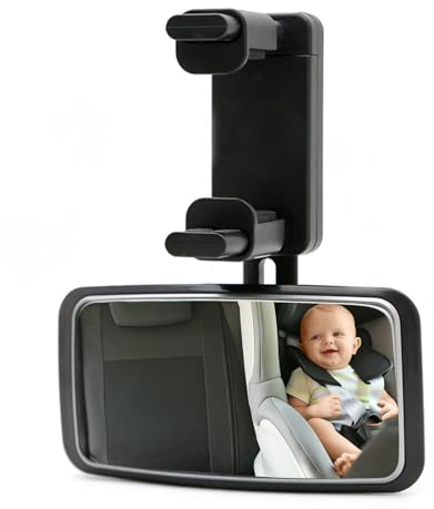 Retroviseur Voiture Bébé, Miroir Bébé Orienté Vers L'avant Avec Pince à Ressort, Rotation à 360°, Vue Large, Ajustable Pour Les Bébés Assis Sur Le Siège Arrière