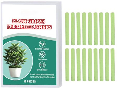 Bâtonnets d'engrais pour plantes d'extérieur, bâtonnets d'engrais pour plantes - Bâtonnets alimentaires pour plantes de jardin - Bâtonnets alimentaires pour l'extérieur en intérieur, 18 bâtonnets