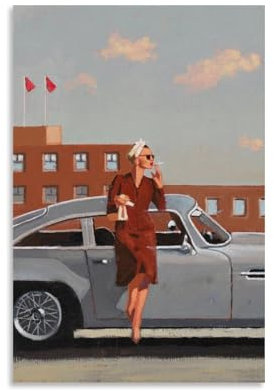 AVARATA Jack Vettriano Gemälde, Poster, Dekoration, Ölgemälde auf Leinwand, Vintage-Reise, kreatives Poster, Ölgemälde, Wandkunst, Dekoration, Zuhause, 30 x 45 cm, ungerahmt, 41